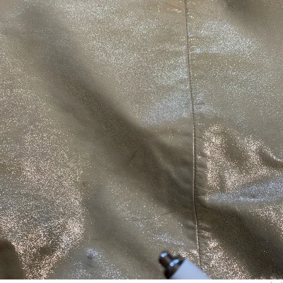 VINTAGE COACH POPPY METALLIC GOLD CHAMPAGNE LEATHER LARGE SHOULDER BAG - Picture 15 of 16